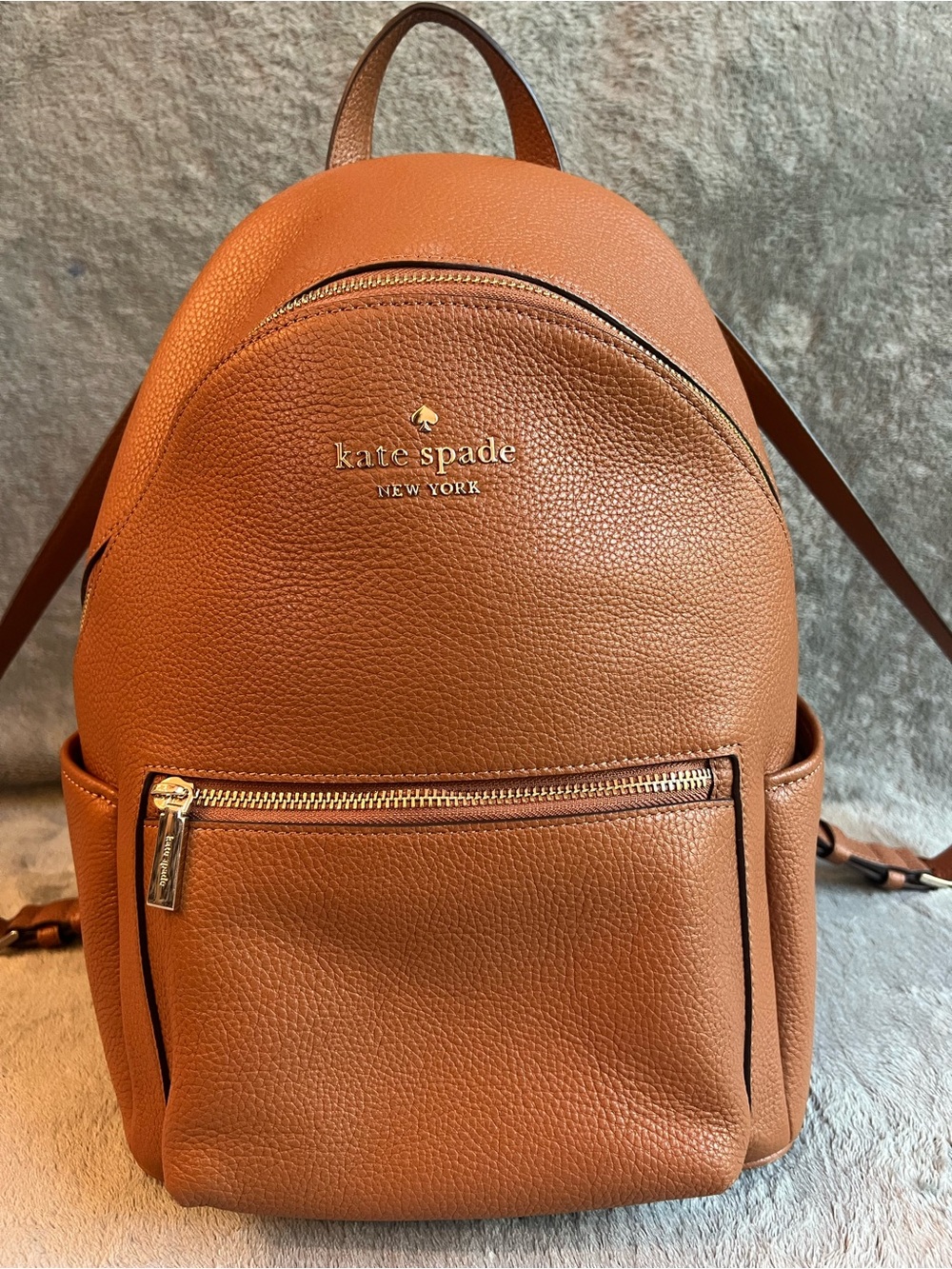 kate spade Cognac Pebbled Leather Mini Backpack
